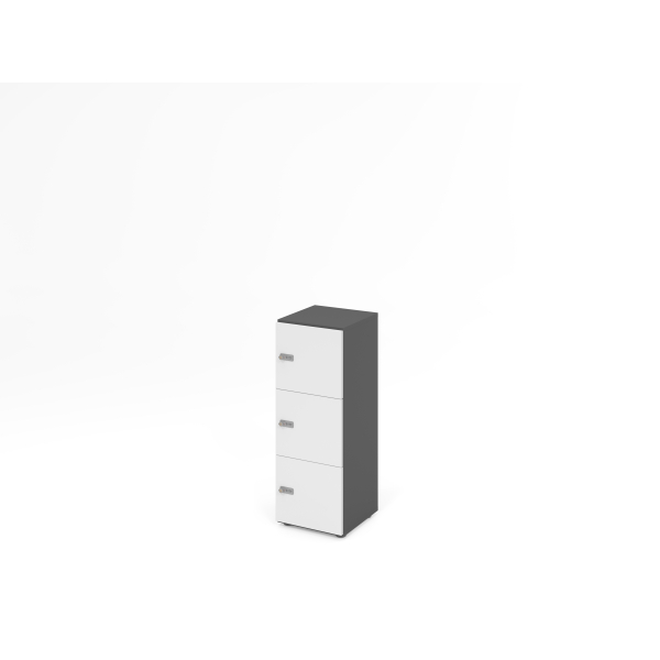 4032062314272 - Schließfachschrank Topas Line 3 Ordnerhöhen 3 Fächer Zahlenschloss B 400 x T 420 x H 1100 mm graphit weiß