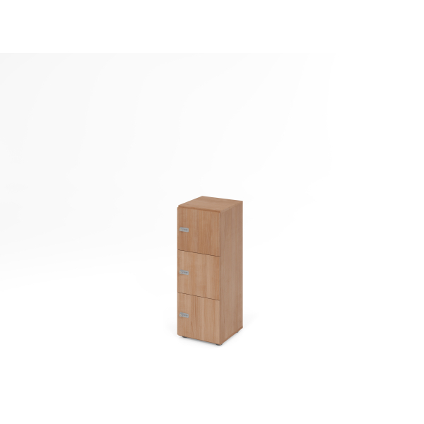 4032062314289 - Schließfachschrank Topas Line 3 Ordnerhöhen 3 Fächer Zahlenschloss B 400 x T 420 x H 1100 mm Nussbaum Nussbaum