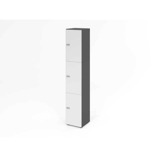 4032062314449 - Schließfachschrank Topas Line 6 Ordnerhöhen 3 Fächer Zahlenschloss B 400 x T 420 x H 2156 mm graphit weiß