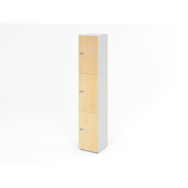 4032062314463 - HAMMERBACHER Schließfachschrank weiß ahorn V264L3 W 3 ZS 3 Schließfächer 400 x 420 x 2156 cm