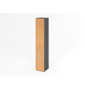 Schliessfachschrank 6OH GraphitBuche,6xZS