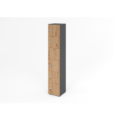 Schliessfachschrank 6OH GraphitAst.,6xZS