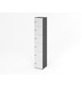 Schliessfachschrank 6OH GraphitWeiss,6xZS