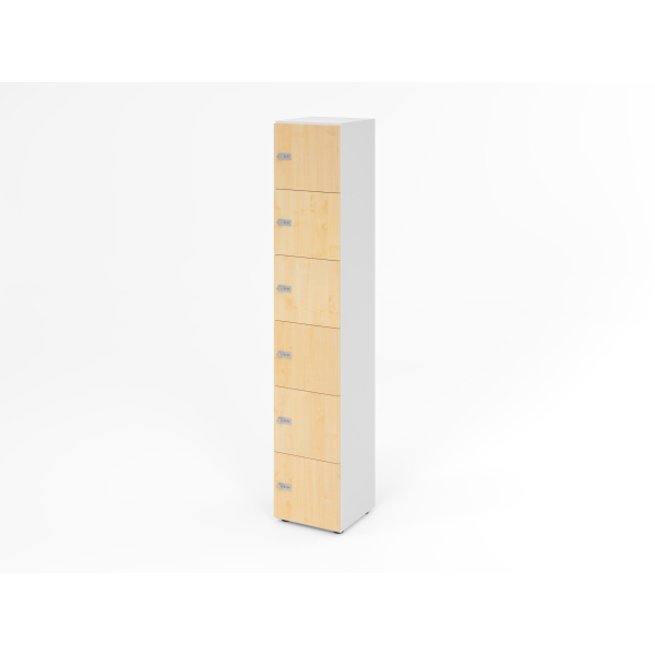 4032062314630 - HAMMERBACHER Schließfachschrank weiß ahorn V264L6 W 3 ZS 6 Schließfächer 400 x 420 x 2156 cm