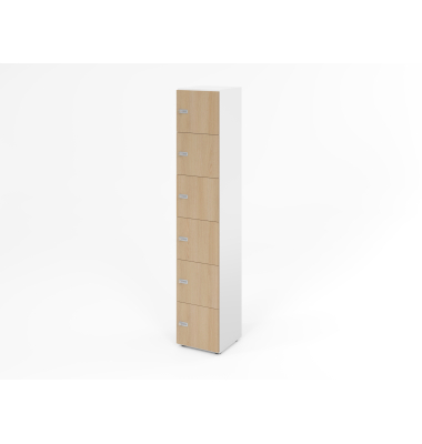 Schliessfachschrank 6OH WeissEiche,6xZS