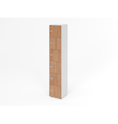 Schliessfachschrank 6OH WeissNuss,6xZS