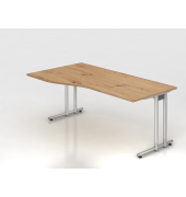 Schreibtisch VNS, 74cm (H), 180x100cm (BxT), asteiche / silber