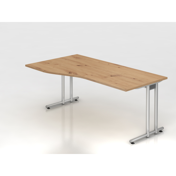 4032062315026 - Schreibtisch VNS 74cm (H) 180x100cm (BxT) Asteiche   silber 4032062315026 Hammerbacher