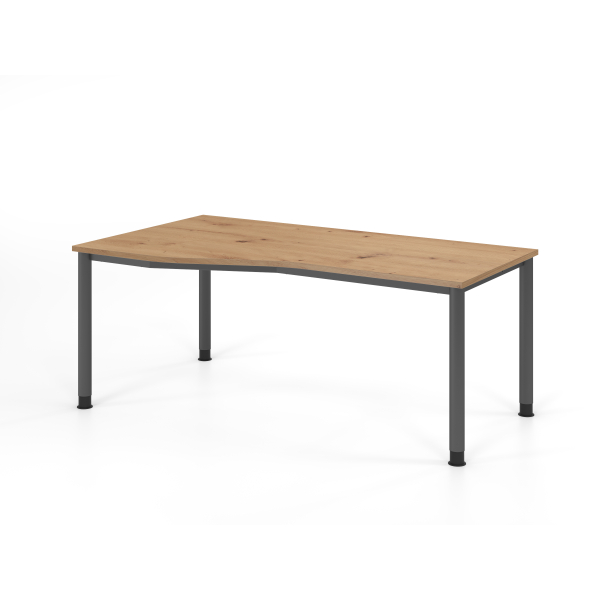 4032062315040 - Schreibtisch VHS manuell höhenverstellbar 81cm (H) 180x100cm (BxT) Asteiche   graphit 4032062315040 Hammerbacher