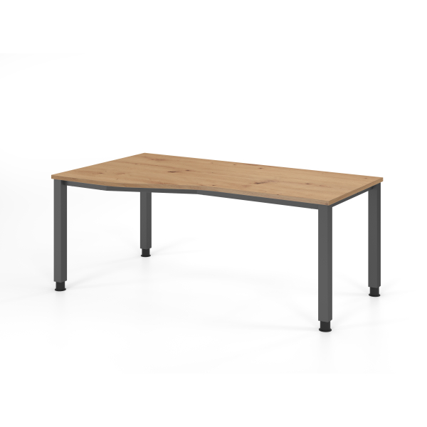 4032062315064 - Schreibtisch VQS manuell höhenverstellbar 81cm (H) 180x100cm (BxT) Asteiche   graphit 4032062315064 Hammerbacher