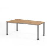 Schreibtisch VQS, manuell h&ouml;henverstellbar, 81cm (H), 180x100cm (BxT), asteiche / silber