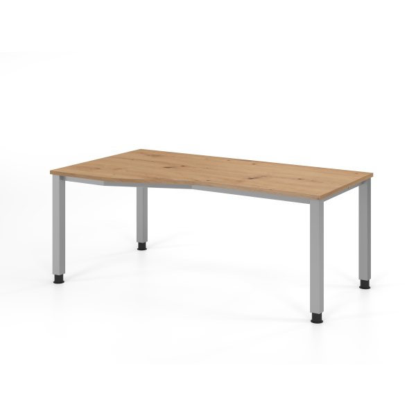 4032062315071 - Schreibtisch VQS manuell höhenverstellbar 81cm (H) 180x100cm (BxT) Asteiche   silber 4032062315071 Hammerbacher