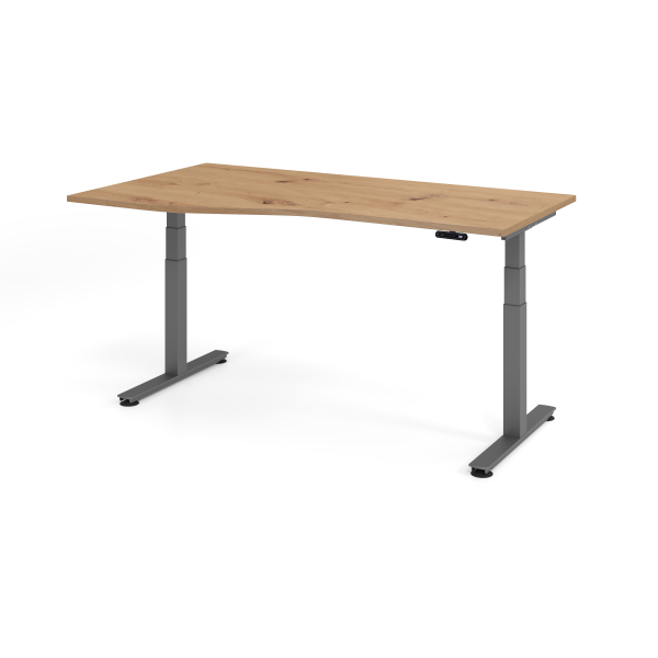 4032062315101 - Sitz-Steh-Schreibtisch VXDSM elektrisch höhenverstellbar 127cm (H) 180x100cm (BxT) Asteiche   graphit 4032062315101 Hammerba