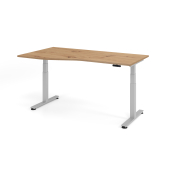 Sitz-Steh-Schreibtisch VXDSM, elektrisch h&ouml;henverstellbar, 127cm (H), 180x100cm (BxT), asteiche / silber