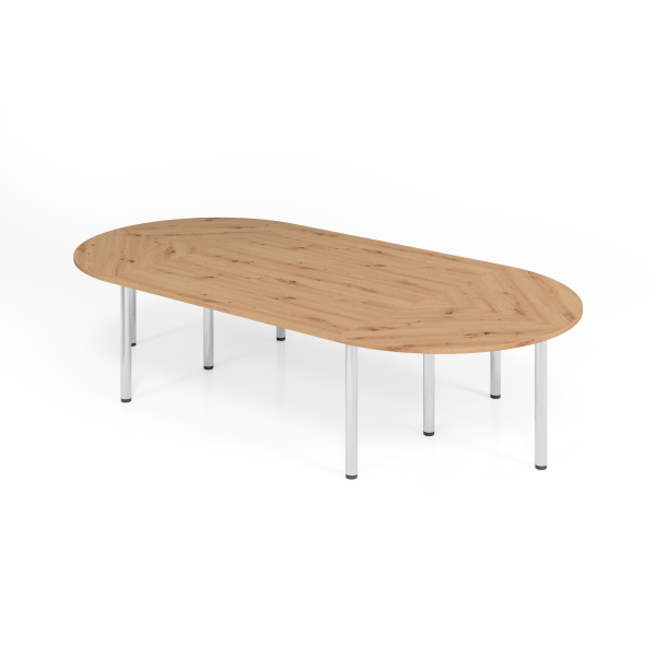 4032062319369 - Konferenztisch VSETK manuell höhenverstellbar 74cm (H) 320x160cm (BxT) Asteiche   chrom 4032062319369 Hammerbacher