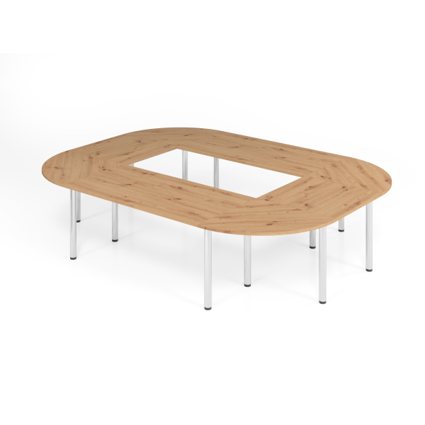 4032062319376 - Konferenztisch VSETK manuell höhenverstellbar 74cm (H) 329x240cm (BxT) Asteiche   chrom 4032062319376 Hammerbacher