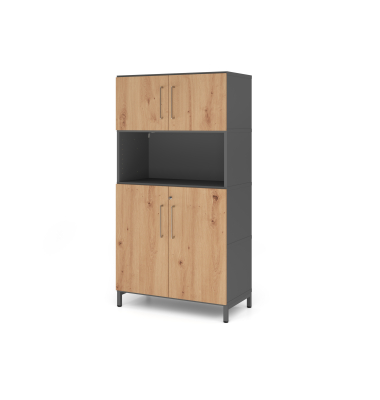 Kombischrank, 4OH, Sockel, graphitasteiche