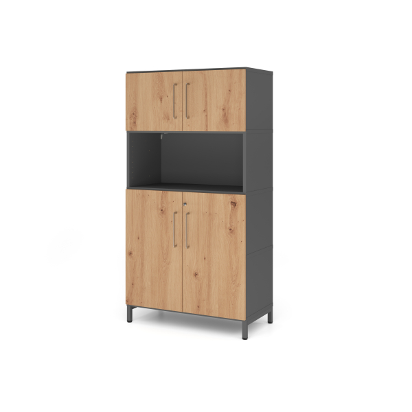 4032062319680 - Kombischrank 4OH Sockel graphitasteiche 4032062319680 Hammerbacher