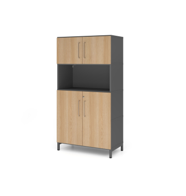 Kombischrank, 4OH, Sockel, graphiteiche