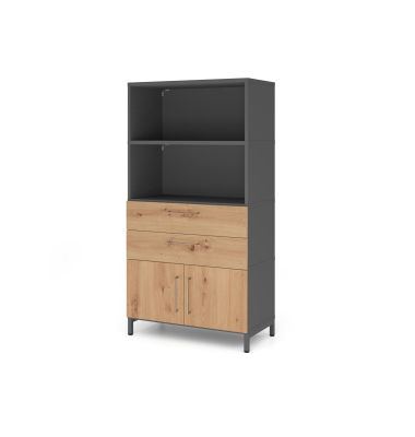 Kombischrank, 4 OH, Sockel, graphitasteiche