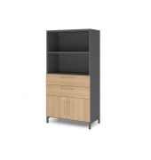 Kombischrank, 4 OH, Sockel, graphiteiche