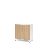 Fl&uuml;gelt&uuml;renschrank VFW VFW28T2KU/W/E/BS, abschlie&szlig;bar, 2 OH, wei&szlig;/eiche, 80x82,8x41,7cm (BxHxT)