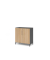 Fl&uuml;gelt&uuml;renschrank VFW VFW28T2KU/G/E/BS, abschlie&szlig;bar, 2 OH, graphit/eiche, 80x82,8x41,7cm (BxHxT)