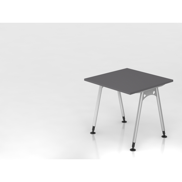 4032062321744 - Schreibtisch VAS manuell höhenverstellbar 76cm (H) 80x80cm (BxT) Graphit   silber 4032062321744 Hammerbacher