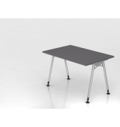 Schreibtisch VAS, manuell h&ouml;henverstellbar, 76cm (H), 120x80cm (BxT), graphit / silber