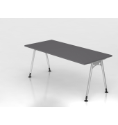 Schreibtisch VAS, manuell h&ouml;henverstellbar, 76cm (H), 180x80cm (BxT), graphit / silber