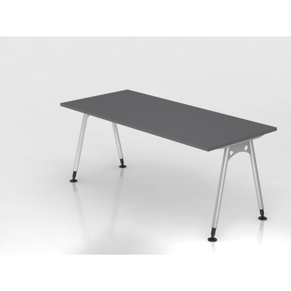 4032062321782 - Schreibtisch VAS manuell höhenverstellbar 76cm (H) 180x80cm (BxT) Graphit   silber 4032062321782 Hammerbacher
