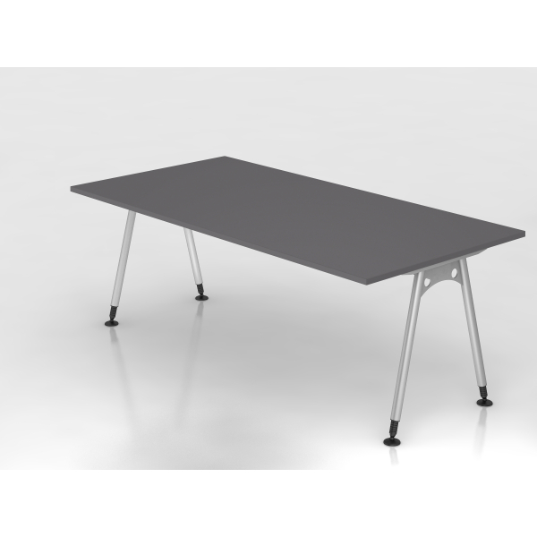 4032062321799 - Schreibtisch VAS manuell höhenverstellbar 76cm (H) 200x100cm (BxT) Graphit   silber 4032062321799 Hammerbacher