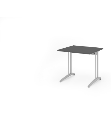 Schreibtisch VBS, 74cm (H), 80x80cm (BxT), graphit / silber