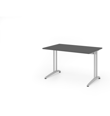 Schreibtisch VBS, 74cm (H), 120x80cm (BxT), graphit / silber