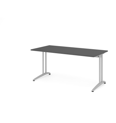Schreibtisch VBS, 74cm (H), 160x80cm (BxT), graphit / silber