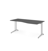 Schreibtisch VBS, 74cm (H), 180x100cm (BxT), graphit / silber
