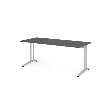 Schreibtisch VBS, 74cm (H), 180x80cm (BxT), graphit / silber
