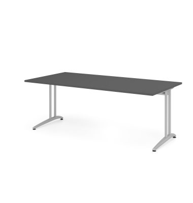 Schreibtisch VBS, 74cm (H), 200x100cm (BxT), graphit / silber