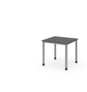 Schreibtisch VHS, manuell h&ouml;henverstellbar, 81cm (H), 80x80cm (BxT), graphit / silber