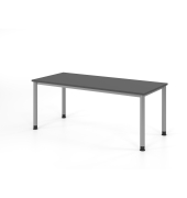 Schreibtisch VHS, manuell h&ouml;henverstellbar, 81cm (H), 180x80cm (BxT), graphit / silber