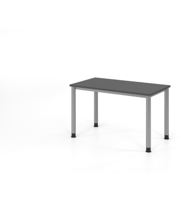 Schreibtisch VHS, manuell h&ouml;henverstellbar, 81cm (H), 120x67,2cm (BxT), graphit / silber