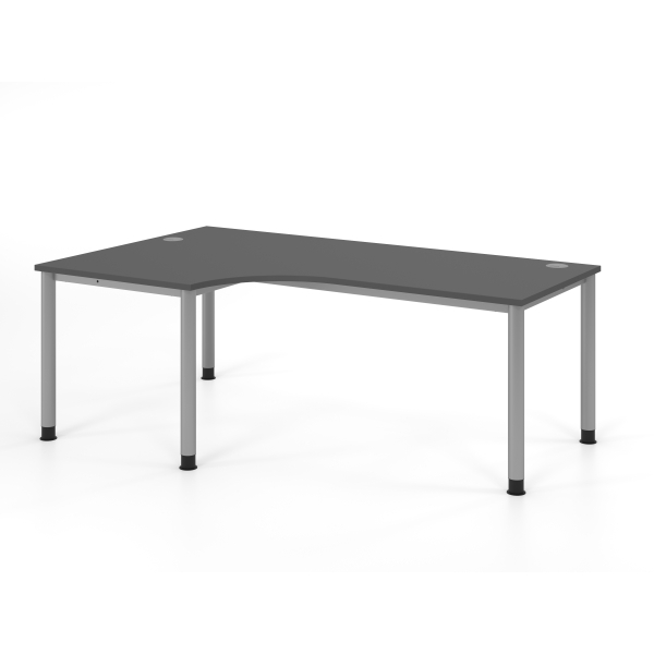 4032062322024 - Schreibtisch VHS manuell höhenverstellbar 81cm (H) 200x120cm (BxT) Graphit   silber 4032062322024 Hammerbacher