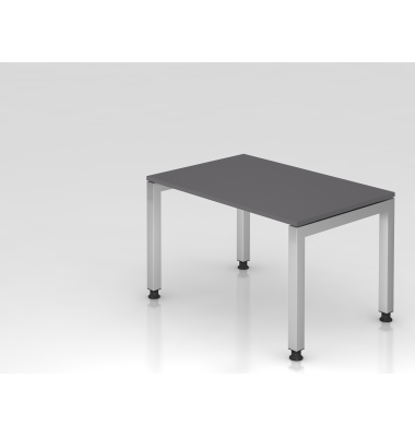 Schreibtisch VJS, manuell h&ouml;henverstellbar, 76cm (H), 120x80cm (BxT), graphit / silber