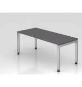 Schreibtisch VJS, manuell h&ouml;henverstellbar, 76cm (H), 180x80cm (BxT), graphit / silber