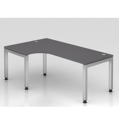 Schreibtisch VJS, manuell h&ouml;henverstellbar, 76cm (H), 200x120cm (BxT), graphit / silber