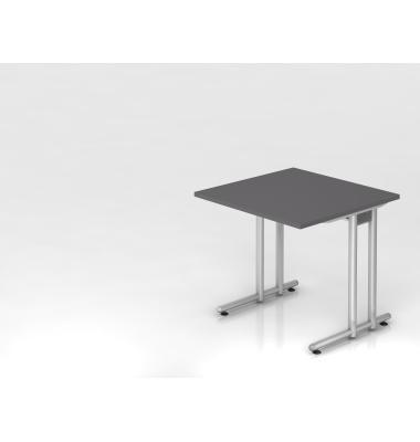 Schreibtisch VNS, 74cm (H), 80x80cm (BxT), graphit / silber