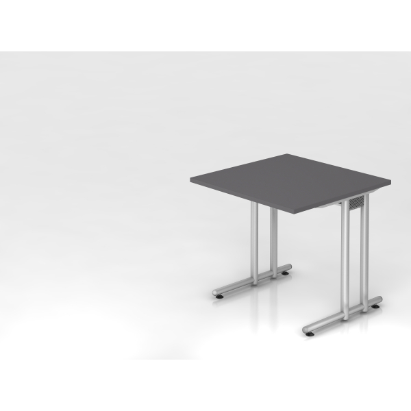 4032062322093 - Schreibtisch VNS 74cm (H) 80x80cm (BxT) Graphit   silber 4032062322093 Hammerbacher