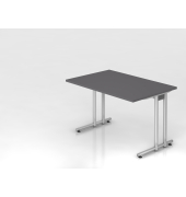 Schreibtisch VNS, 74cm (H), 120x80cm (BxT), graphit / silber