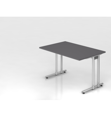 Schreibtisch VNS, 74cm (H), 120x80cm (BxT), graphit / silber