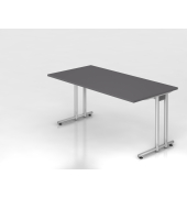 Schreibtisch VNS, 74cm (H), 160x80cm (BxT), graphit / silber